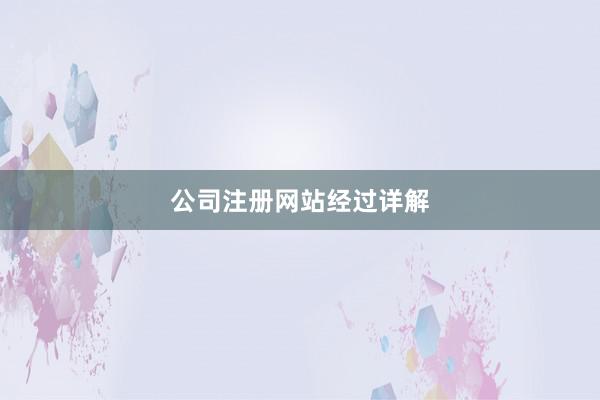 公司注册网站经过详解